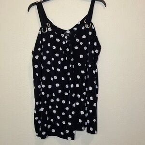 Lane Bryant Black and White Sleeveless Wrap Blouse Size 14/16